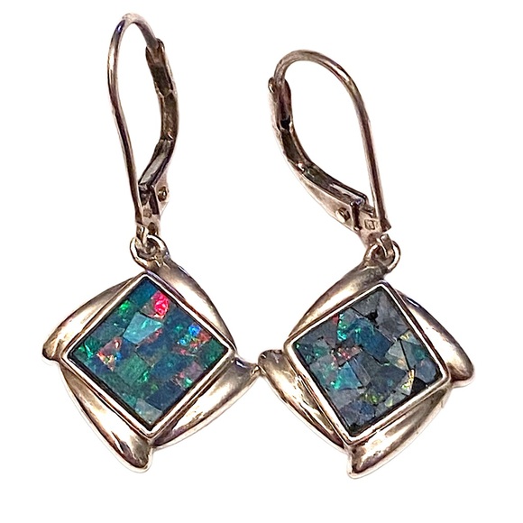 Jewelry - OPAL Sterling Silver Dangle Earrings 925